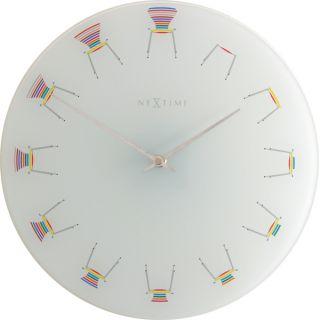 Silla de Nextime Nextime Klok 8809, Ø30 cm, pared, blanco multicolor