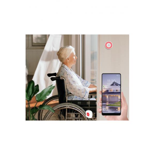 Pulsante Wox Wox R7052 SOS, WiFi 2.4 GHz, Zigbee 3.0, Amazon Alexa Google Assistant, 30m, White