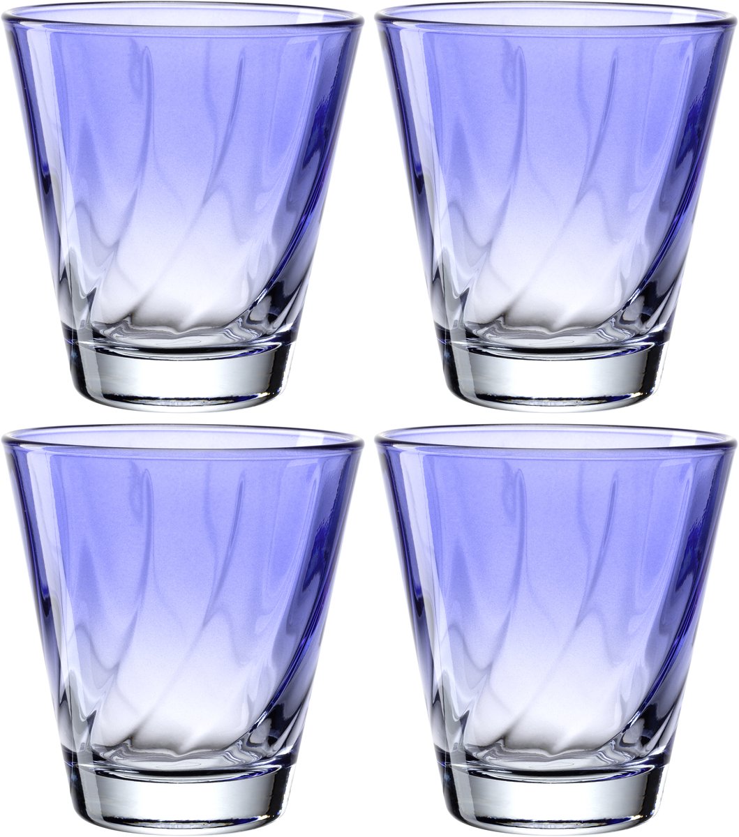 Vaso Leonardo twist 215ml azul - set 4