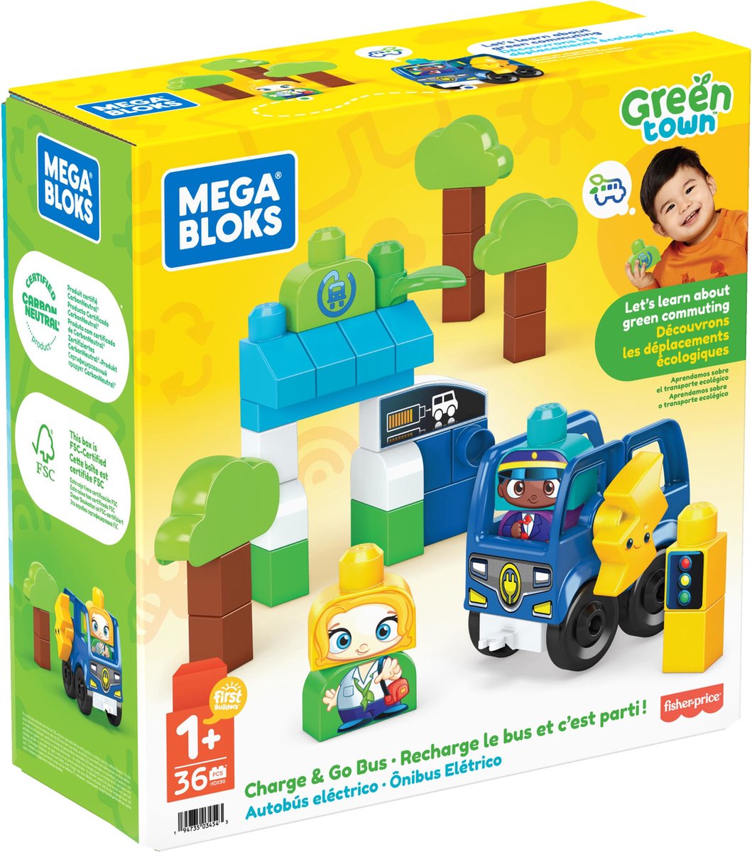 Mega Bloks Green Town di ricarica e guida un autobus