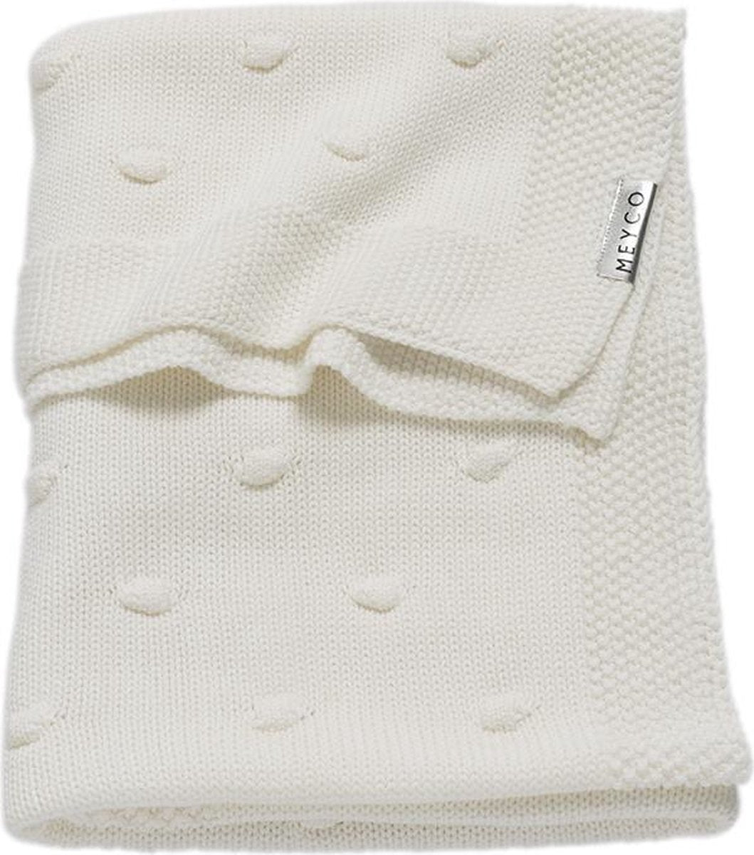 Meyco baby knots wiegdeken - offwhite - 75x100cm - 1.0 tog