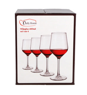 Bicchiere da vino quotidiano per la casa da 480 ml, set da 4 | 6 pezzi