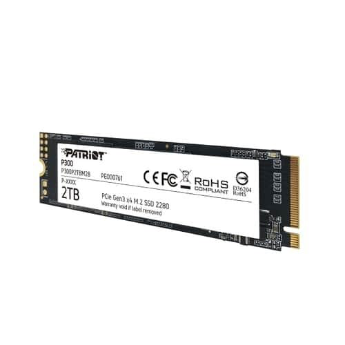Patriot Patriot P300P2TBM28 P300 SSD, 2TB, M.2 2280, PCIE 3X4, NAND, HMB Cache, 2100 1650 MB S, 290K IOPS