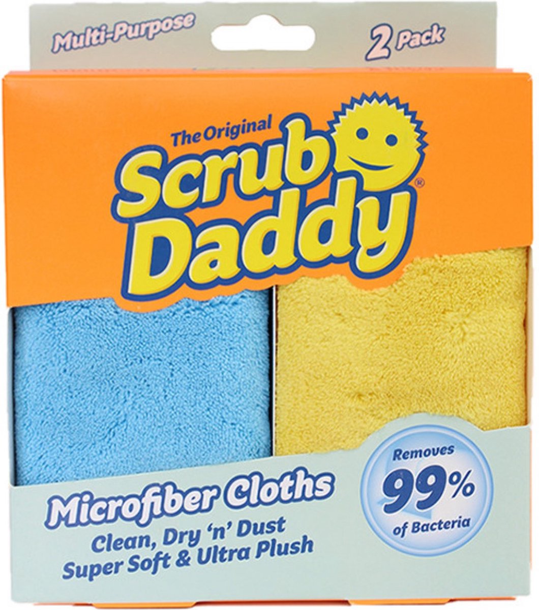 Panni Scrub Daddy in microfibra ultra morbidi - blu e gialli - 1 pezzo