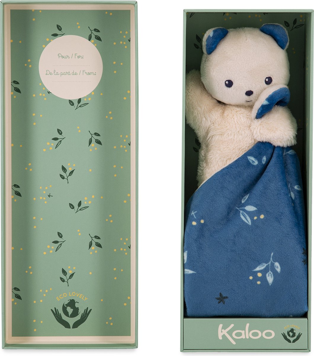 Kaloo - carre douceur - panno da coccolare - orso - blu