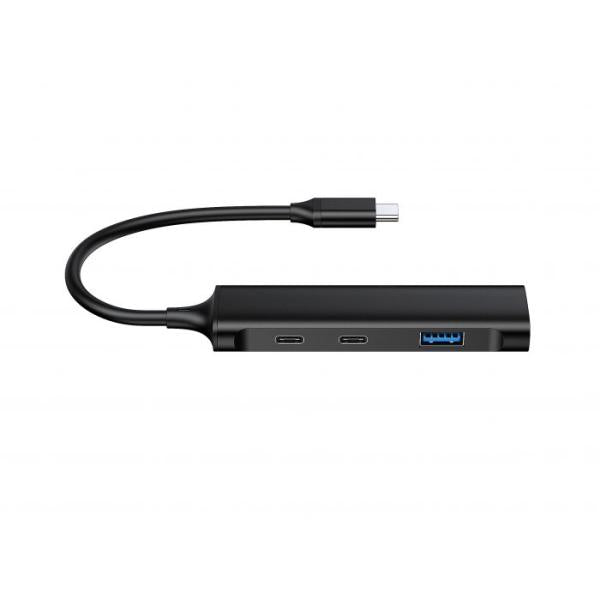 Conceptronic Hubbies12B Hubbies 4-Port USB 3.0 Hub, 2 porte USB-C 2 USB-A, Caso in alluminio, USB-C