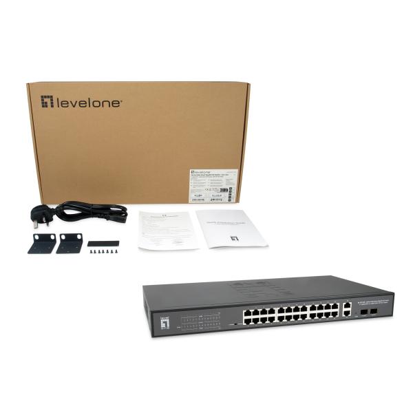 Levelone Levelone GEP-2841 Switch Web a 28 porte, L2, Gigabit Ethernet, About Ethernet (Poe)