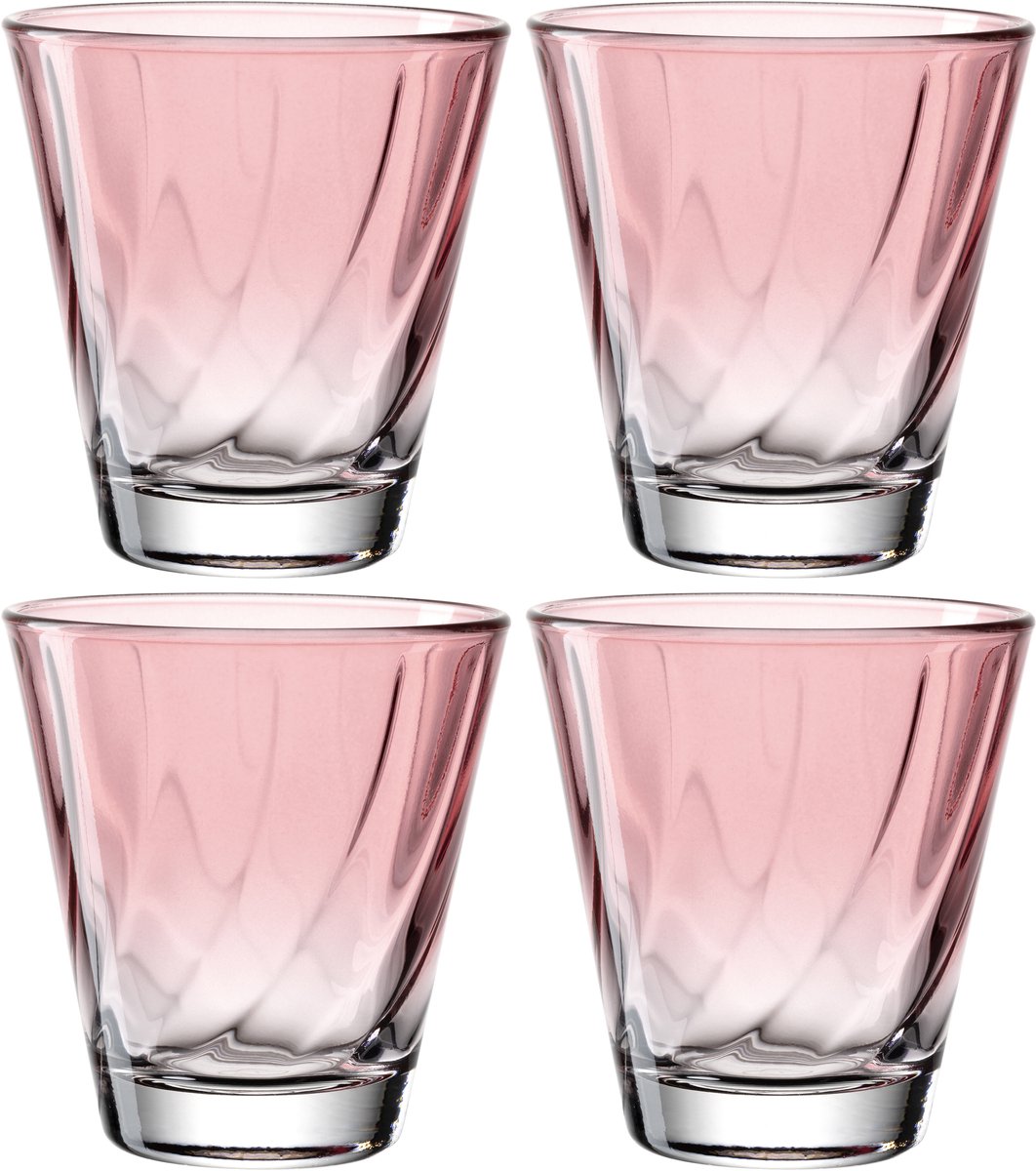 Vaso Leonardo twist 215ml rojo - set 4