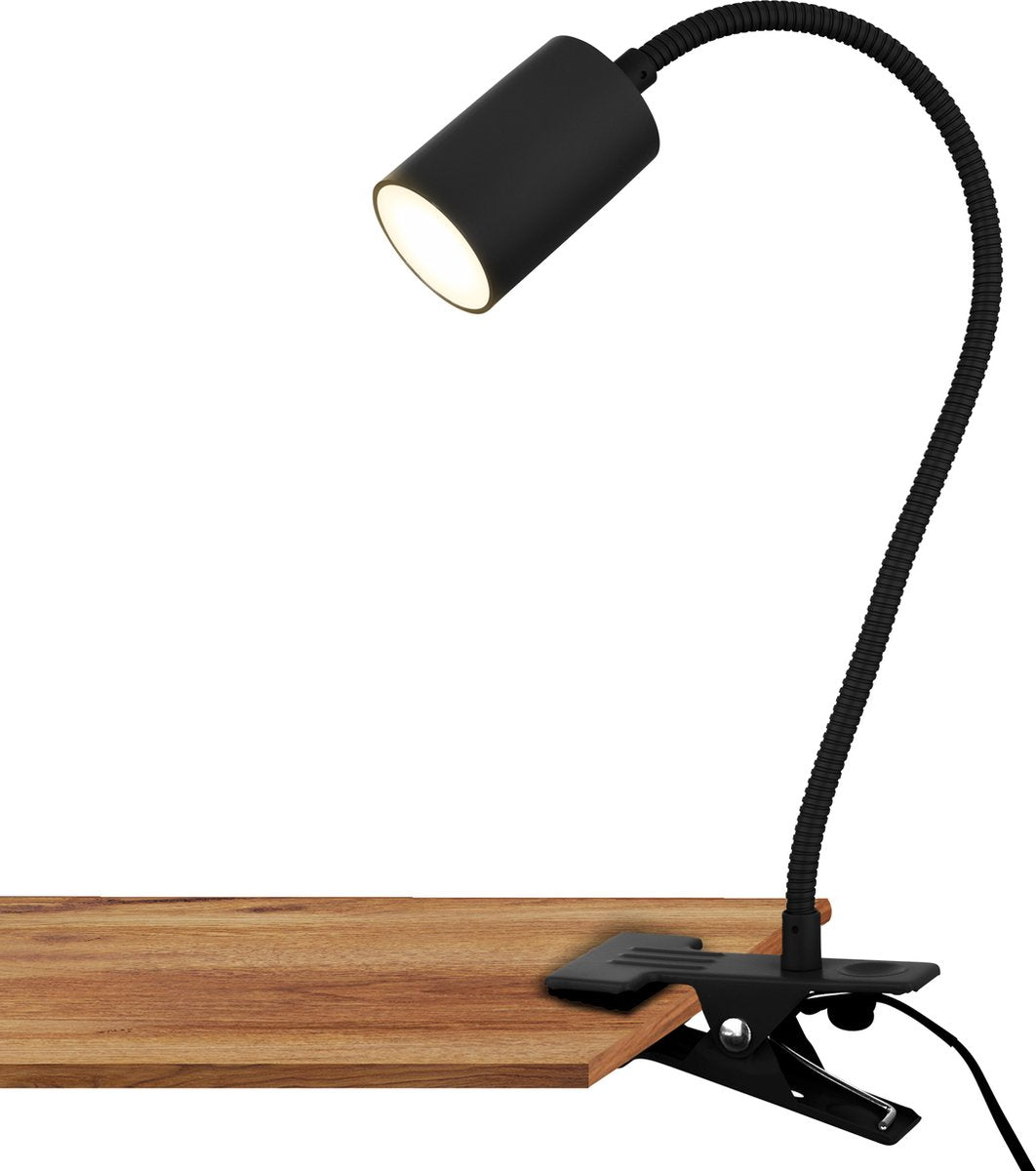 Briloner fleks – lampada da scrivania – lampada a pinza – inclinabile a morsetto – faretto a pinza con luce bianca calda – 3,5w – nero – 40x10x6cm