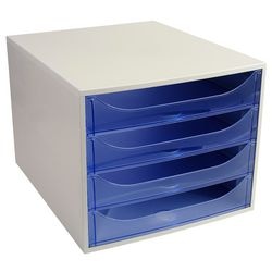 Cómoda exacompta ecobox gris claro, plástico azul