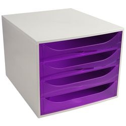Cómoda exacompta ecobox gris claro, plástico violeta