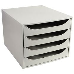 Cómoda exacompta ecobox gris claro, plástico