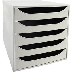 Cómoda exacompta ecobox gris claro, plástico