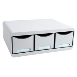 Cassettiera exacompta cassetta porta attrezzi maxi in plastica grigio chiaro