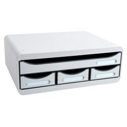 Cassettiera exacompta cassetta porta attrezzi mini in plastica grigio chiaro