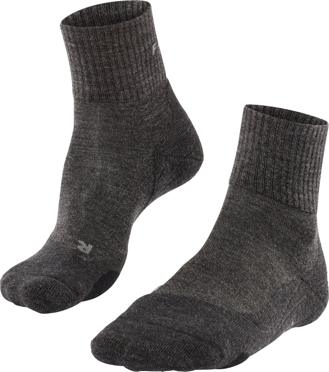Falke tk2 wool short anti-blaar dik wol functioneel materiaal wandelsokken heren grijs - maat 42-43