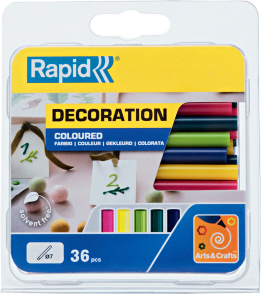 Barras de pegamento Rapid 5001426 - colores modernos - 7x94mm (36ud)