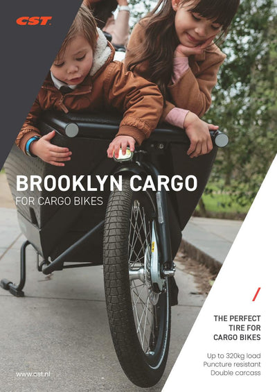 Cst buitenband brooklyn pro cargo 20 x 2.15 55-406 - zwart met reflectie
