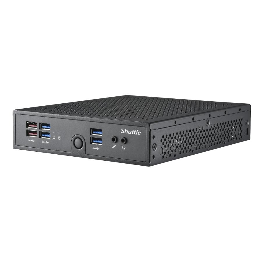 Shuttle Shuttle DS50U XPC Slim Barebone PC, Intel Celeron 7305, DDR5, 2,5 Gbit + 1 Gbit, Fanless, 24 7, 90 W