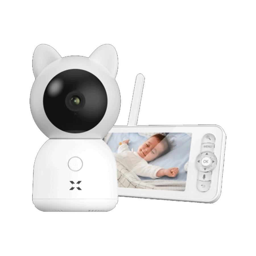 Xenon X7202 Smart Baby Camera con monitor, Wi-Fi, 2,4 GHz, 3 MP, audio a 2 vie, SD, White