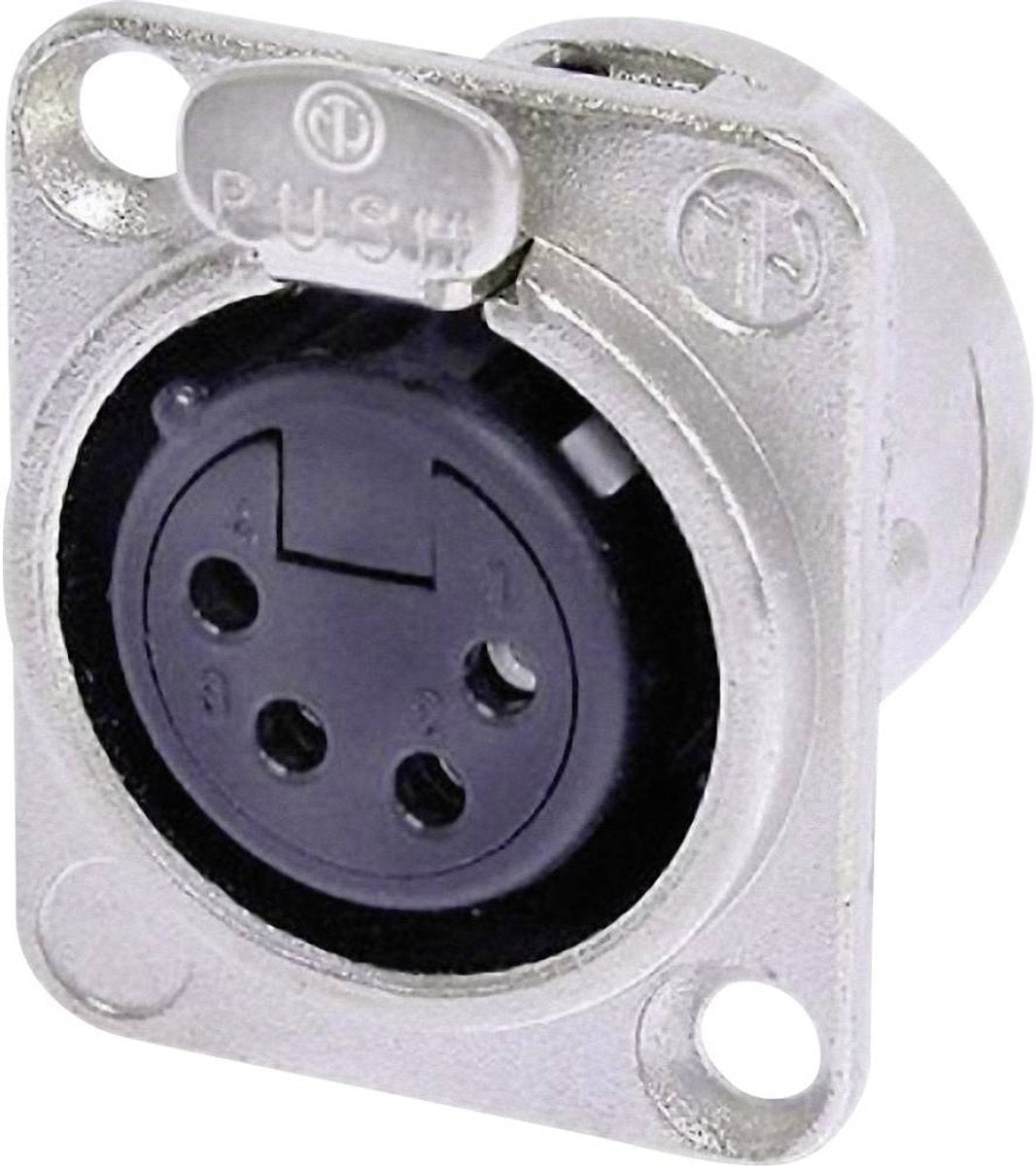 Neutrik nc4fd-l-1 conector xlr brida, contactos rectos número de pines: 4 plata 1 pieza(s)