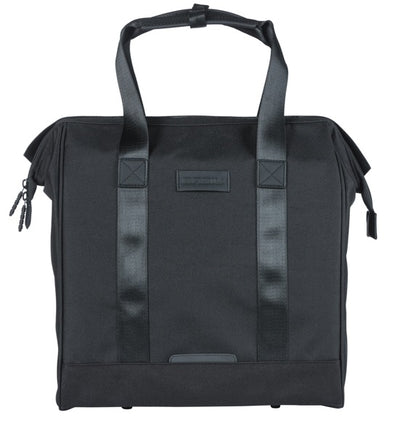Bolso shopper Basil Grand Bicycle negro | ganchos de micrófono | 23 litros