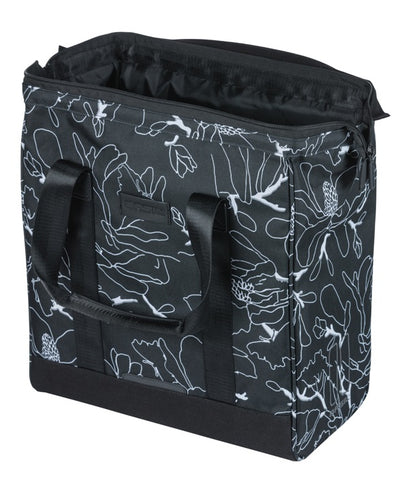 Basil borsa portabiciclette grand flower mik 23l 12 x 35 x 35 cm - nera