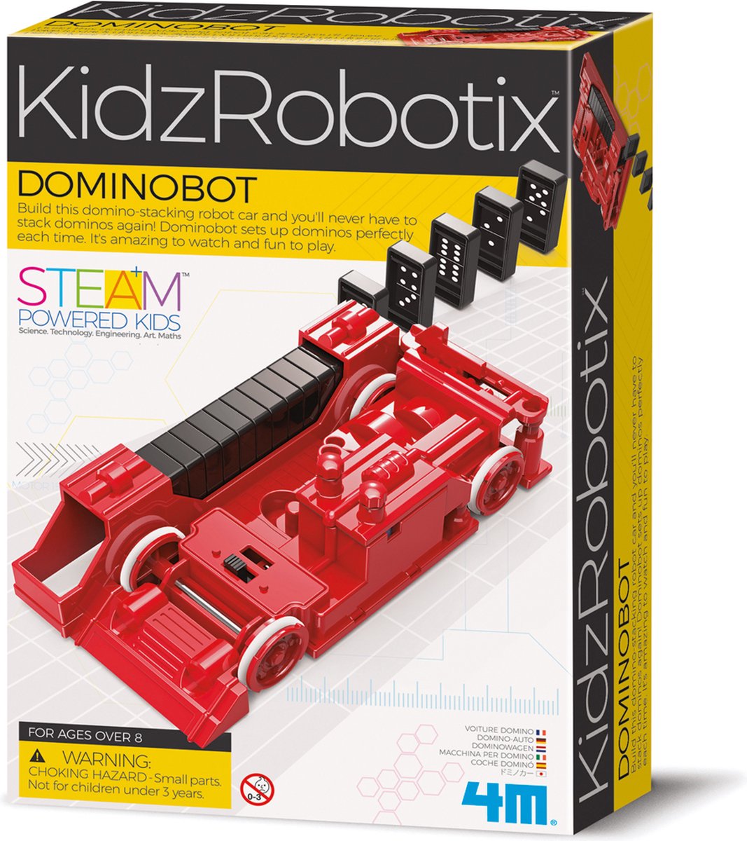 4m ciencia y juegos - domino bot - dominó incluido - kit de construcción - kidzrobotix - 8+
