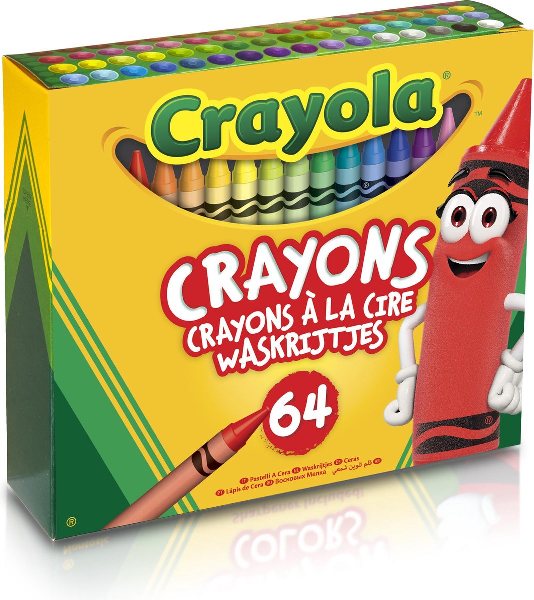 Crayola - pastelli a cera - 64 pezzi - compreso temperino - per bambini