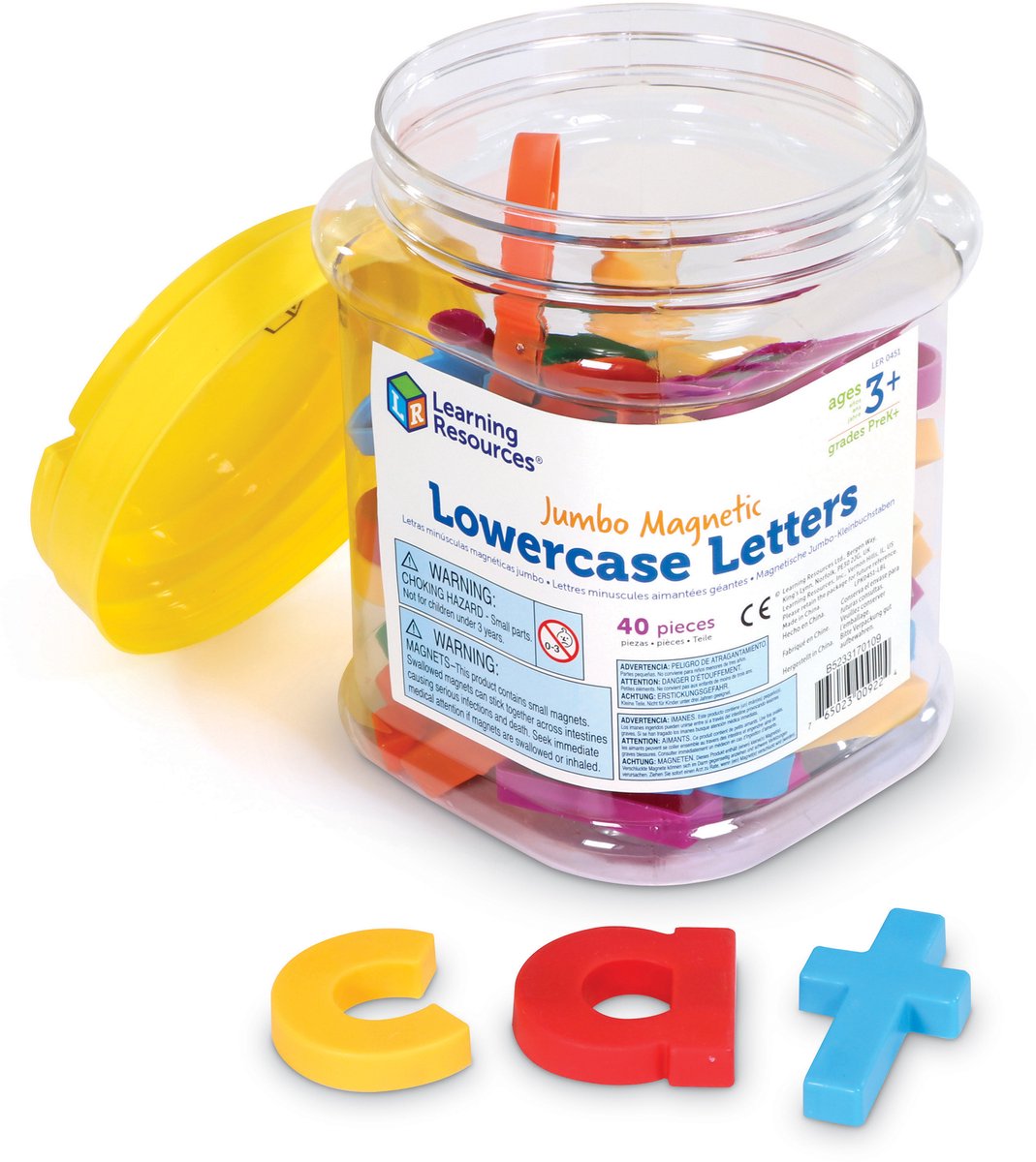 Risorse didattiche lettere magnetiche minuscole jumbo, set da 40 - 2+