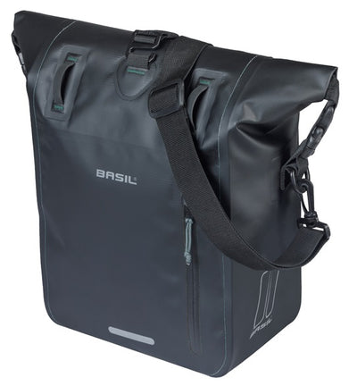 Basil borsa singola da bicicletta rivo m telone mik 12-15l 14 x 25 x 38 cm - nero