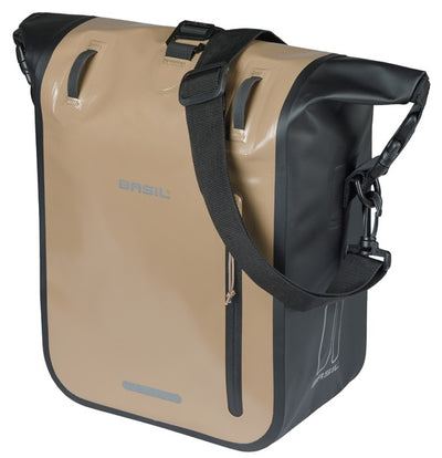 Basil borsa singola da bicicletta rivo m telone mik 12-15l 14 x 25 x 38 cm - nero sabbia