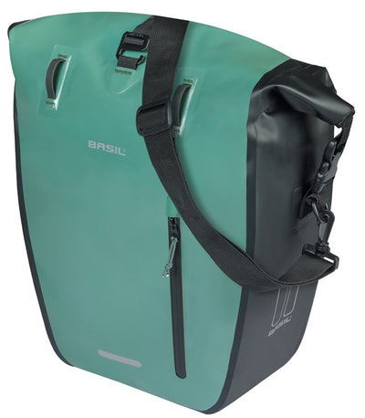 Basil bolsa para bicicleta individual rivo l tarppaulin mik 25-31l 14 x 28 x 43 cm - verde negro