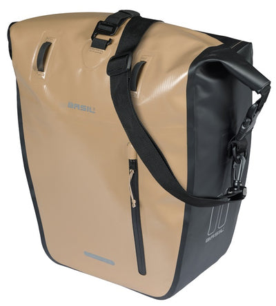 Basil bolsa para bicicleta individual rivo l tarpaulin mik 25-31l 14 x 28 x 43 cm - arena negro