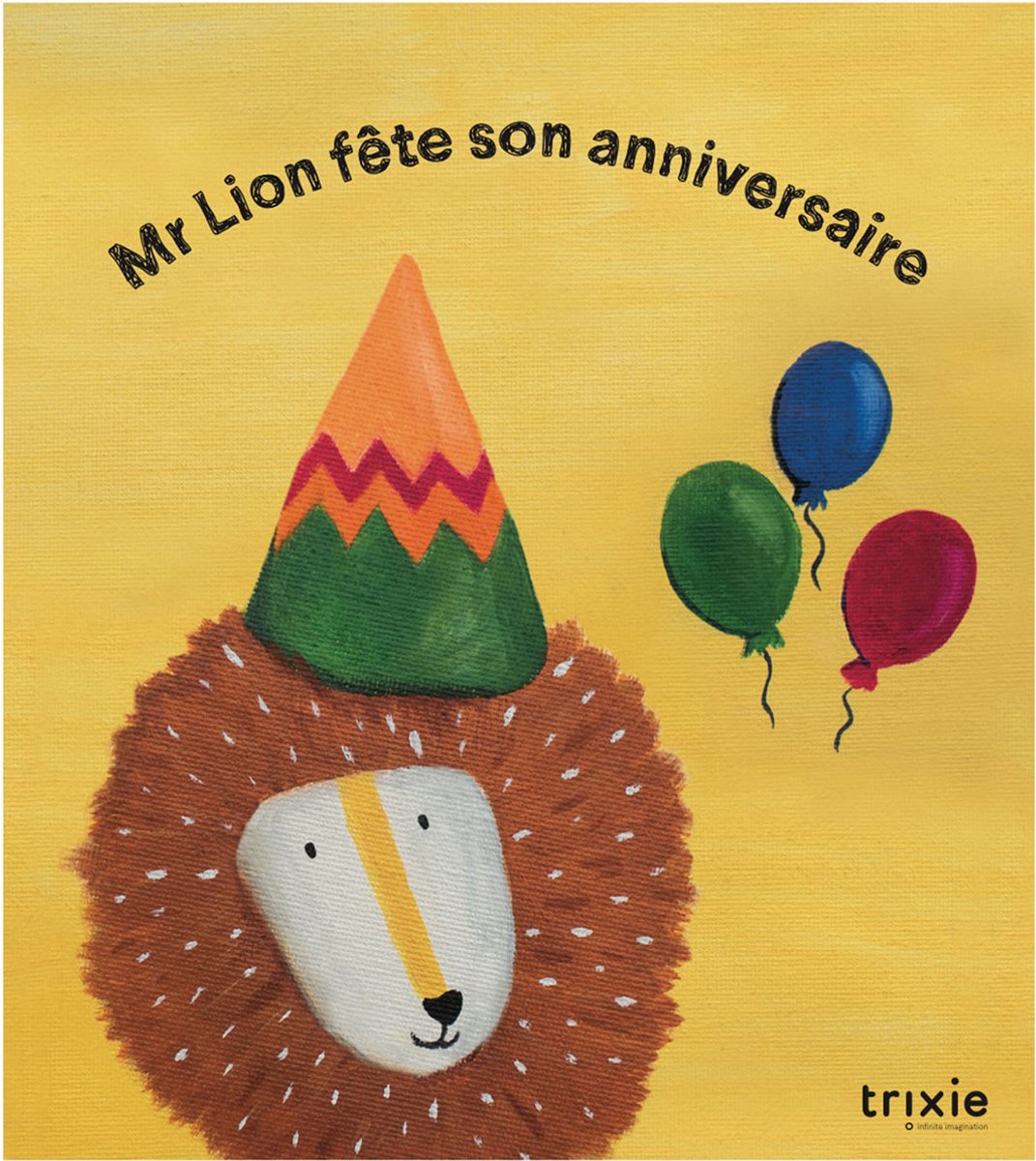 Libro de cuentos de Trixie - león celebra su cumpleaños fr