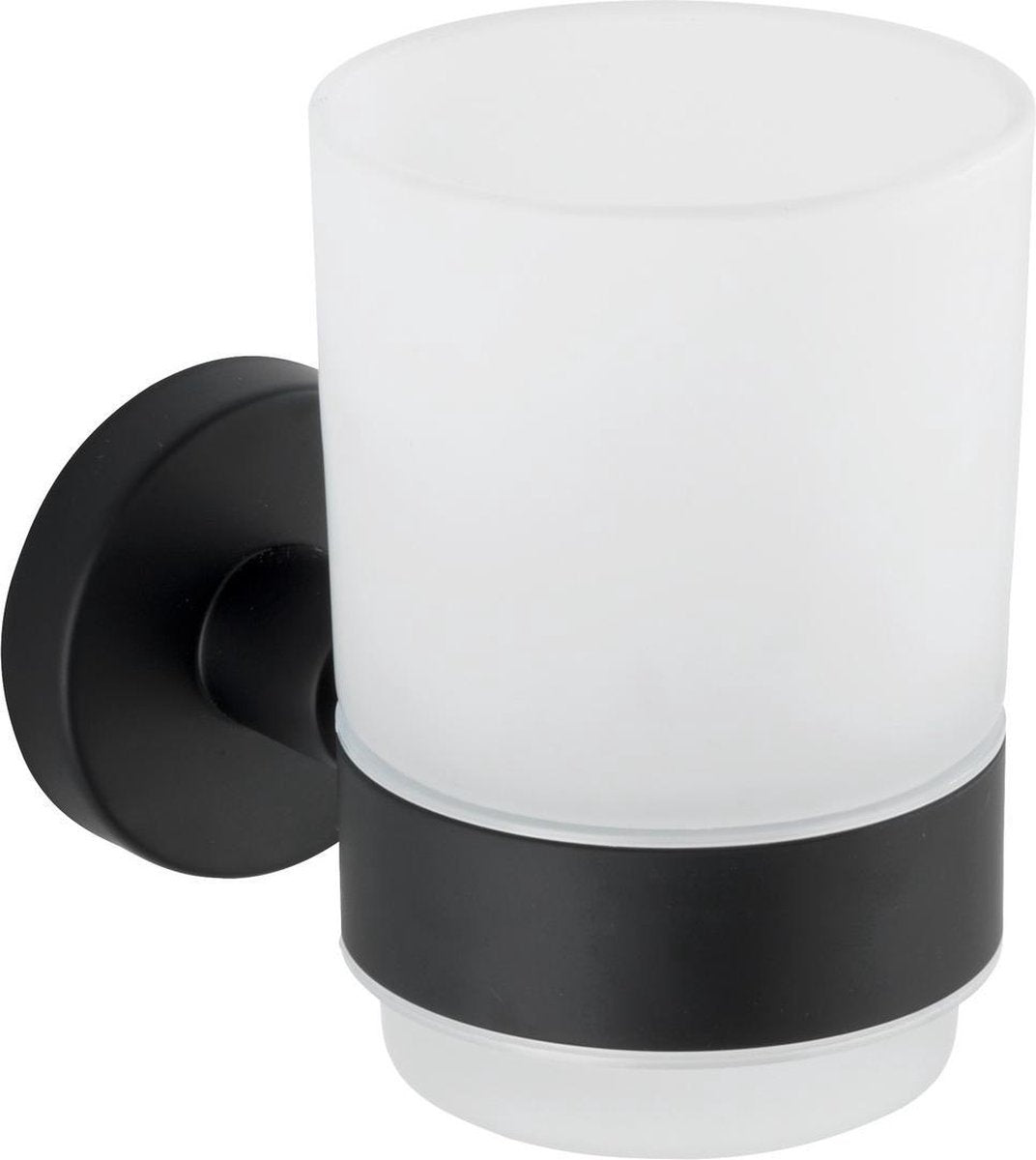 Wenko vaso para cepillos de dientes bosio uno acero inoxidable negro mate - soporte para cepillos de dientes