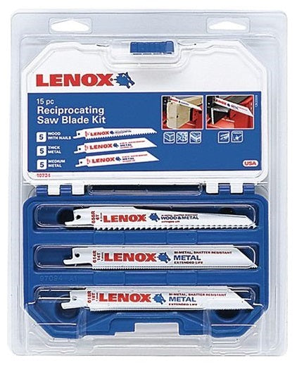 Lenox reciprocating saw blade set for wood and metal | 15 pezzi - 1073415rkg
