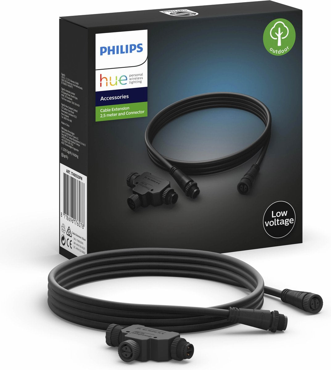 Cavo prolunga Philips Hue per esterni - 2,5 metri + prolunga a T per esterni