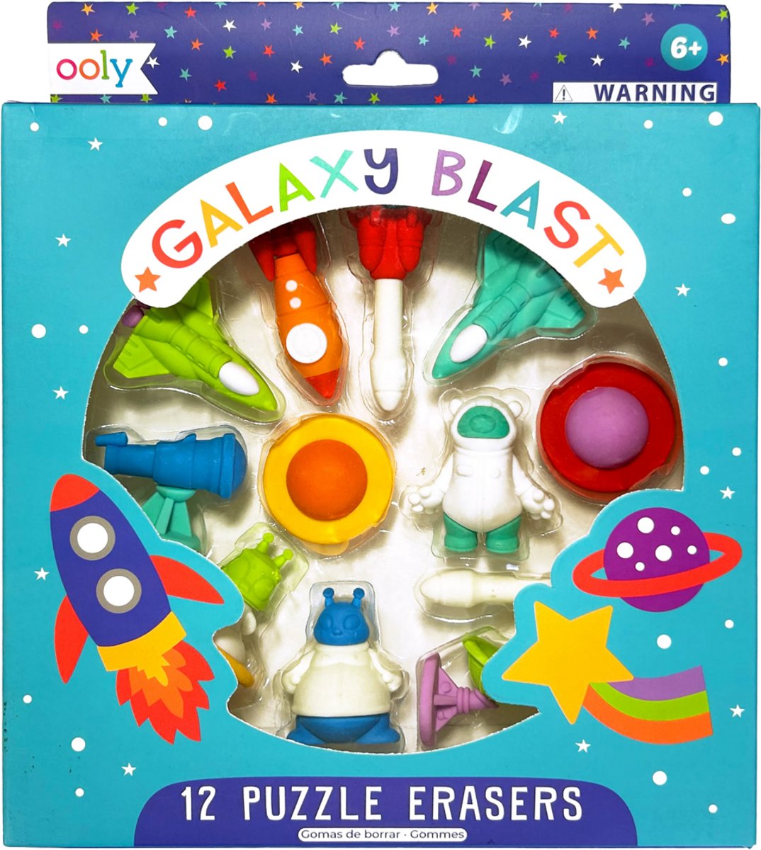 Ooly – Galaxy Blast - 12 gomme da cancellare per puzzle - tema spaziale