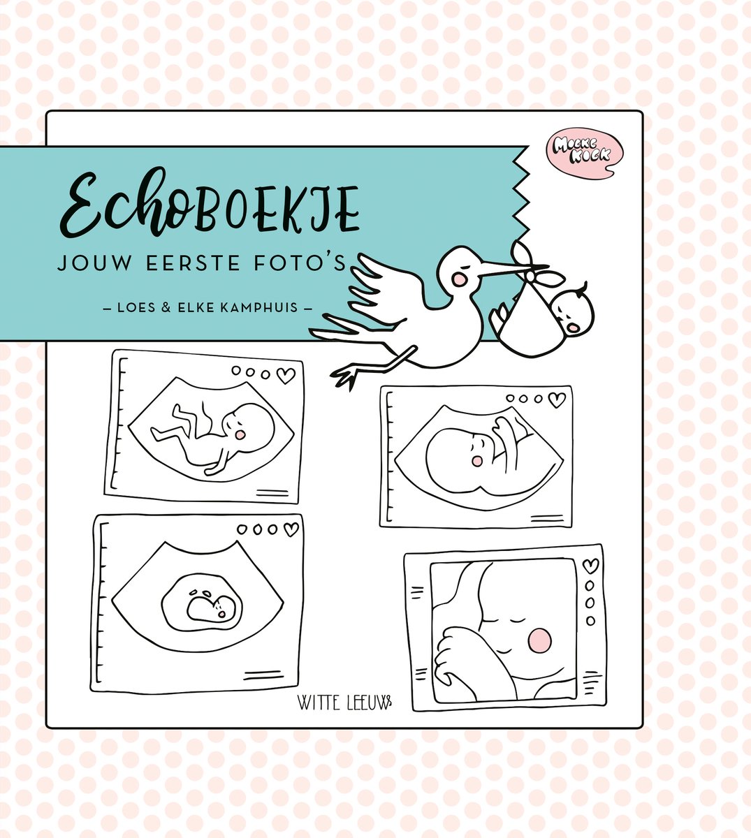 Folleto de ecografía del león blanco.