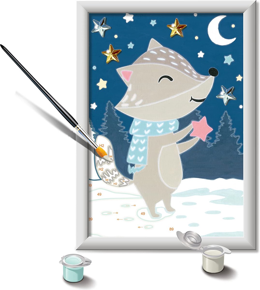 Ravensburger creart paint by numbers - cute badger