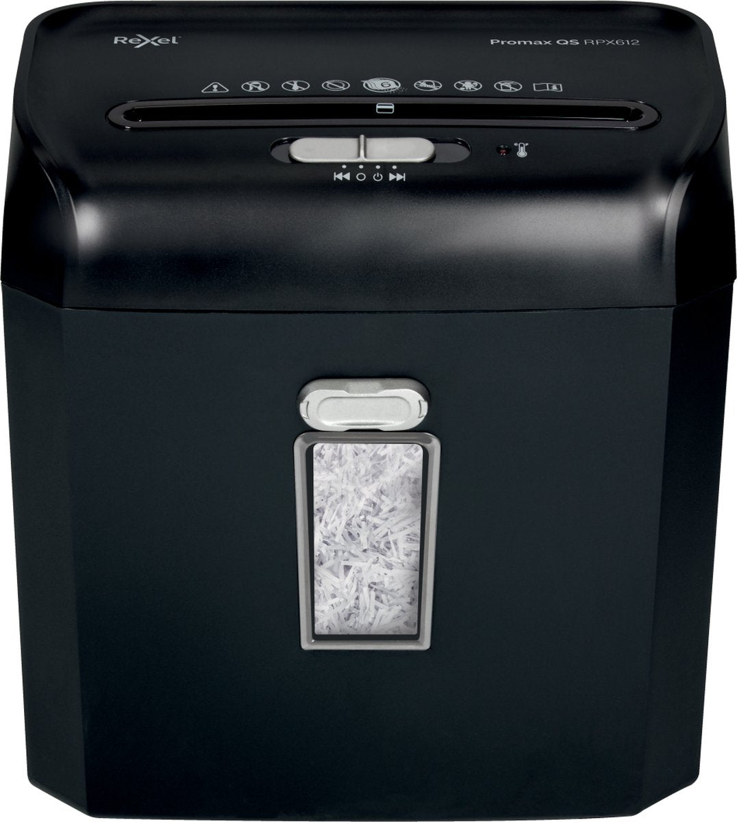 Distruggidocumenti Rexel promax rpx612 - distruggi p4 - fino a 6 fogli - 12 l - nero