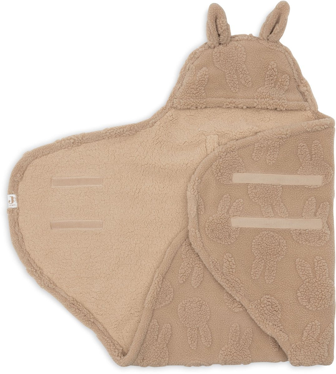 Coperta avvolgente Jollein - 100x105 cm - orsetto jacquard miffy - biscotto