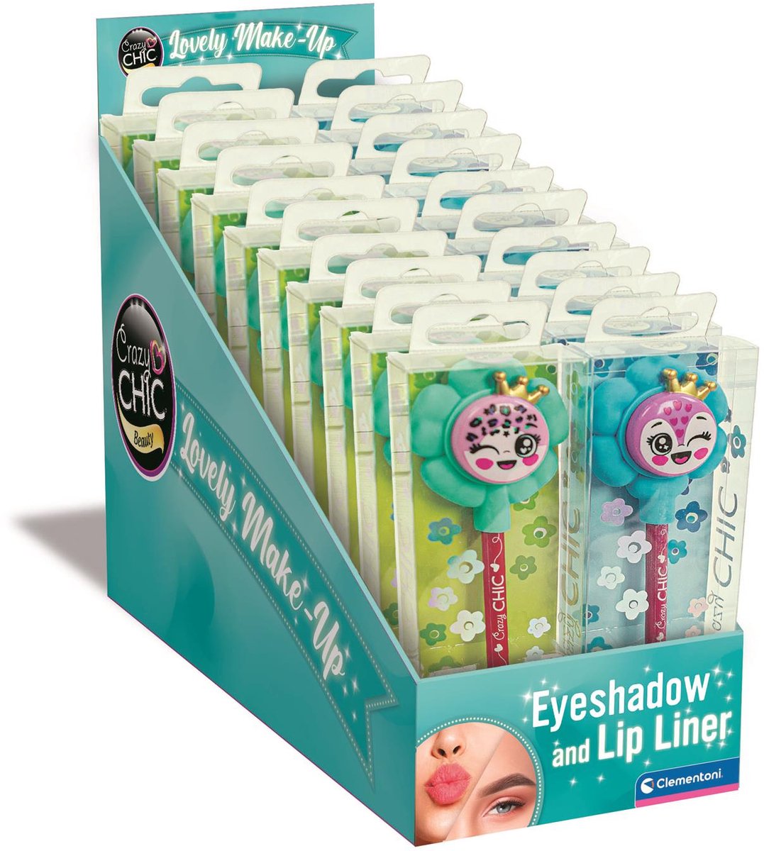 Clementoni Crazy Chic Eye ombre e Lipiner Bloem - Turquoise Blue