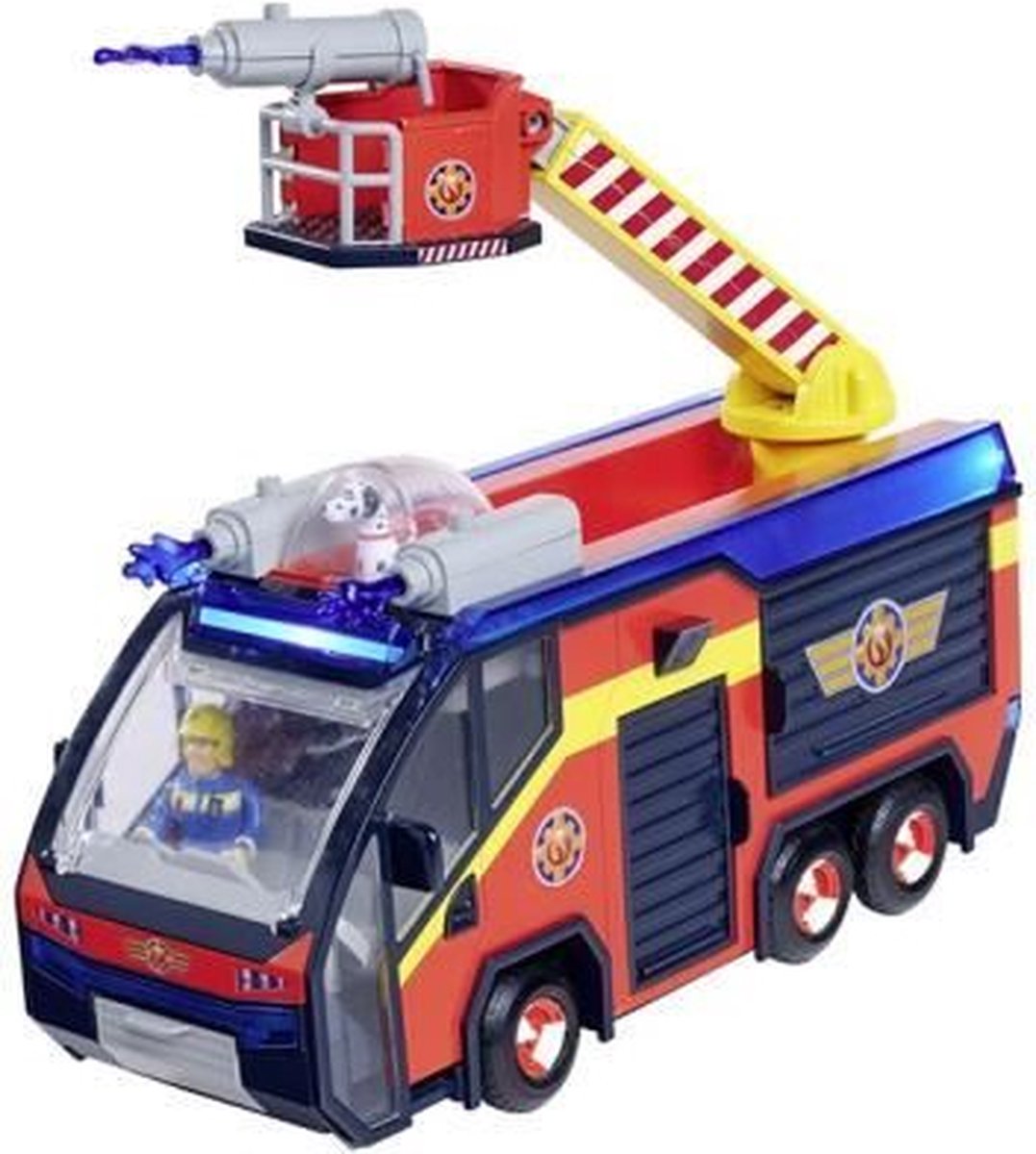 Simba bombero sam - camión de bomberos - júpiter - 2 figuras - sonidos y luces