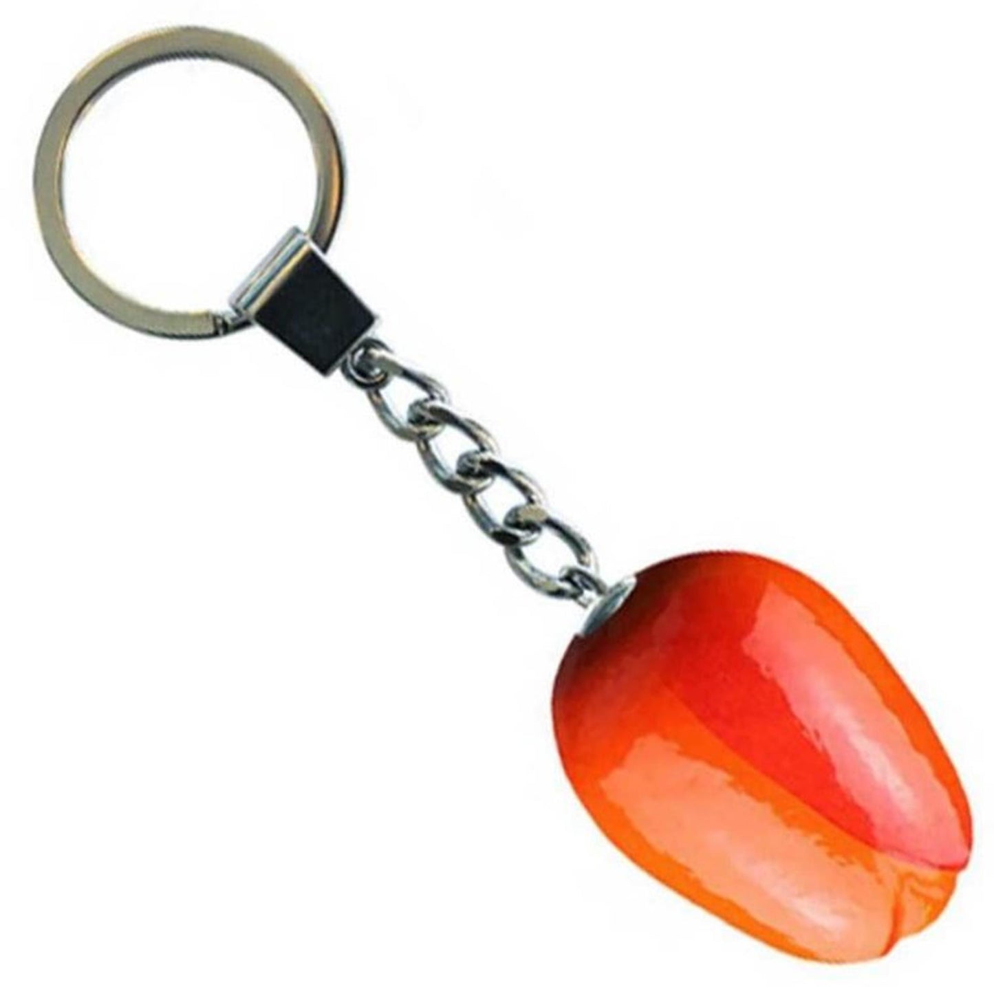 Portachiavi tulipano rosso arancio 3,5 cm