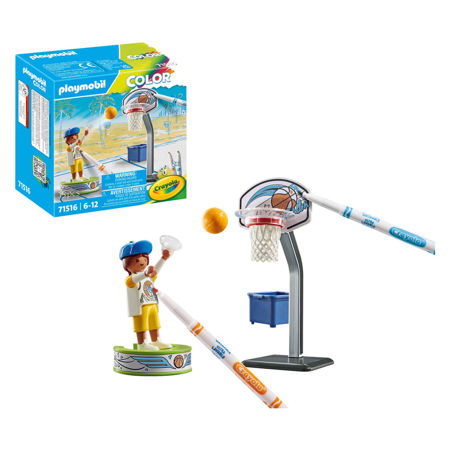 Playmobil color skater met basketbal - 71516