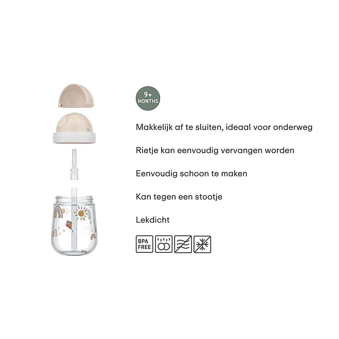 Mepal mio rietjesbeker little dutch - 300 ml - makkelijk vast te houden - kinderservies - fairy garden