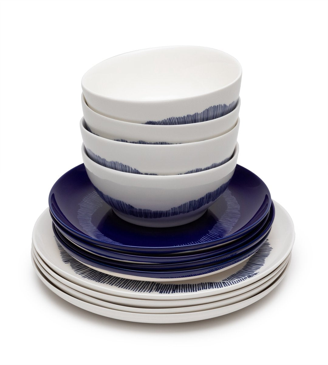 Serax - festa ottolenghi - servizio tavola - bianco azzurro - 12 pezzi