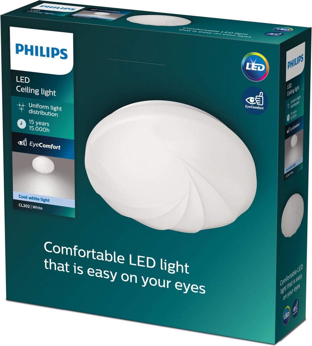 Philips Lámpara de techo LED Philips Shore - luz blanca fría - blanca - grande